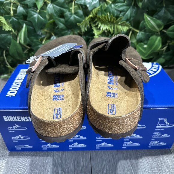 BIRKENSTOCK Boston Soft Footbed Suede Leather Unisex Men Size 12 EU 45 Mocha